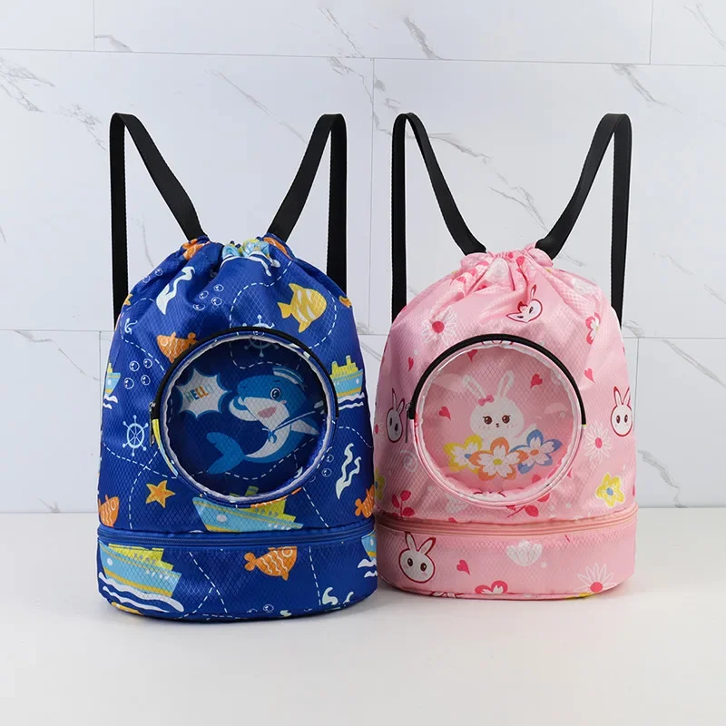 

Children Swimming Bag with Dry and Wet Separation Waterproof Storage Bag, Children's Sports Portable Cute Cartoon Beach Backpack