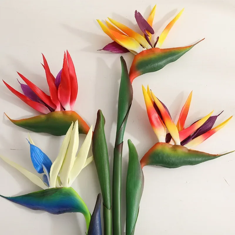 

80CM Artificial Bird of Paradise Flowers Real Touch Fake Plastic Tropical Flower for DIY Home Party Wedding Decor Photo Props