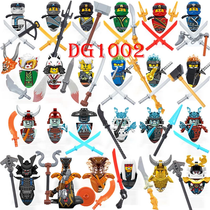 24pcs/Set Ninja Masters of Spinjitzu Jay Cole Kai Zane Lloyd Mini Doll Figure Building Block Bricks Kids Toys For Children Gift |