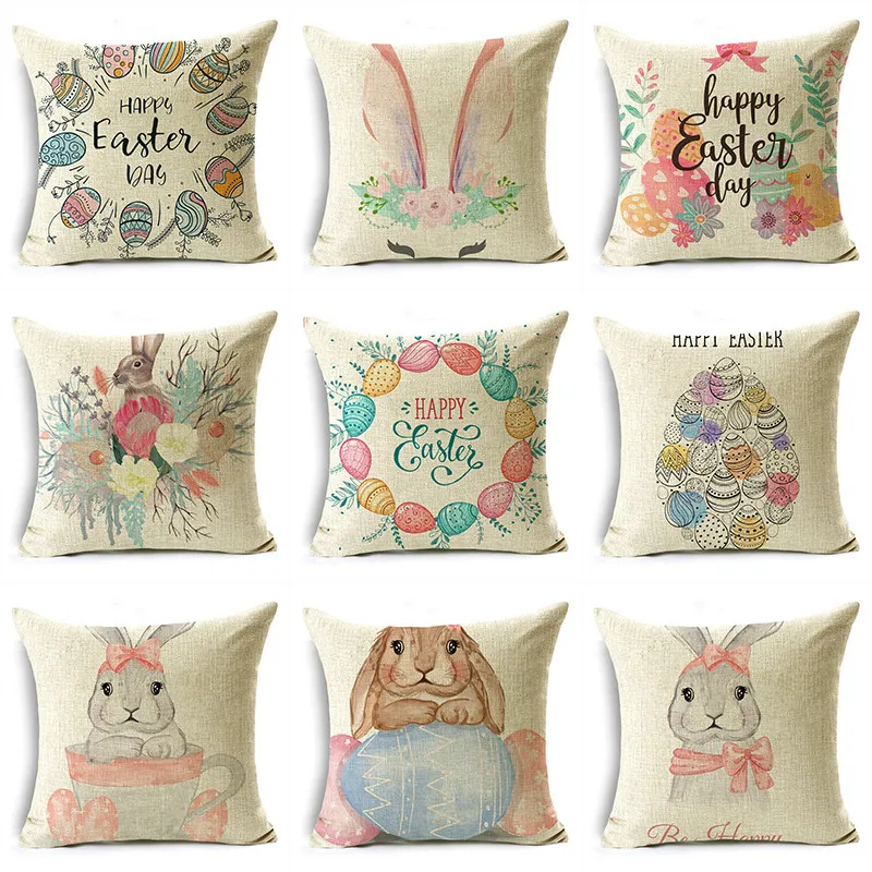 OMIO Happy Easter Pillowcase Cute Rabbit Colored Eggs Creative Design Cushion Cover Holiday Home Decor 40/45/50cm
OMIO Happy Easter Pillowcase Cute Rabbit Colored Eggs Creative Design Cushion Cover Holiday Home Decor 40/45/50cm