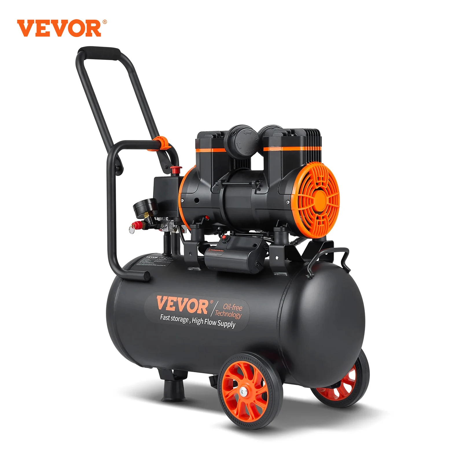 

VEVOR Silent Air Compressor Oil-Free Air Compressor Quiet Portable Air Pump for Home Repair Tire Inflation Whisper Compressor