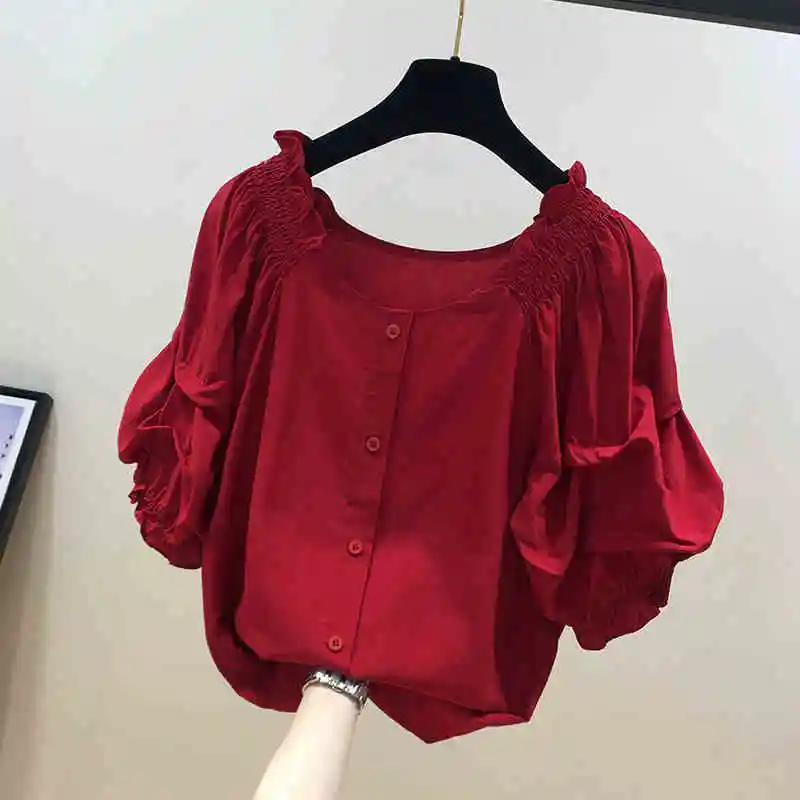 Women's Short Sleeved Casual Chiffon Shirt Summer Fashionable Single Breasted Thin Loose Pullover Shirt Women's Clothing E826
Women's Short Sleeved Casual Chiffon Shirt Summer Fashionable Single Breasted Thin Loose Pullover Shirt Women's Clothing E826