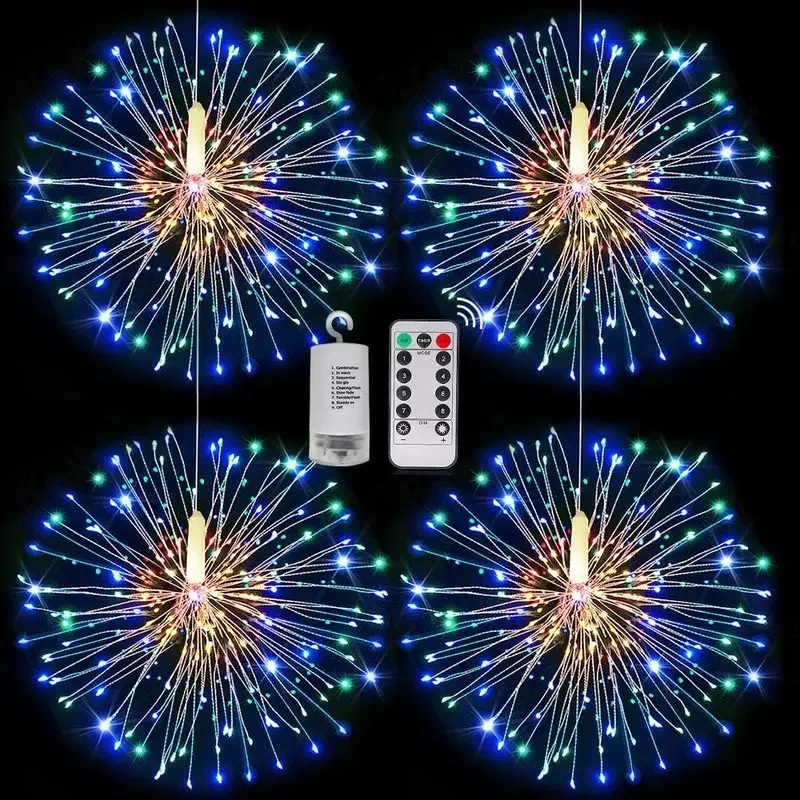 120 LED Firework String Lights 8 Mode Explosion Star Copper Silver Wire Fairy Light Decoration Lamp Remote Control String Light 
120 LED Firework String Lights 8 Mode Explosion Star Copper Silver Wire Fairy Light Decoration Lamp Remote Control String Light