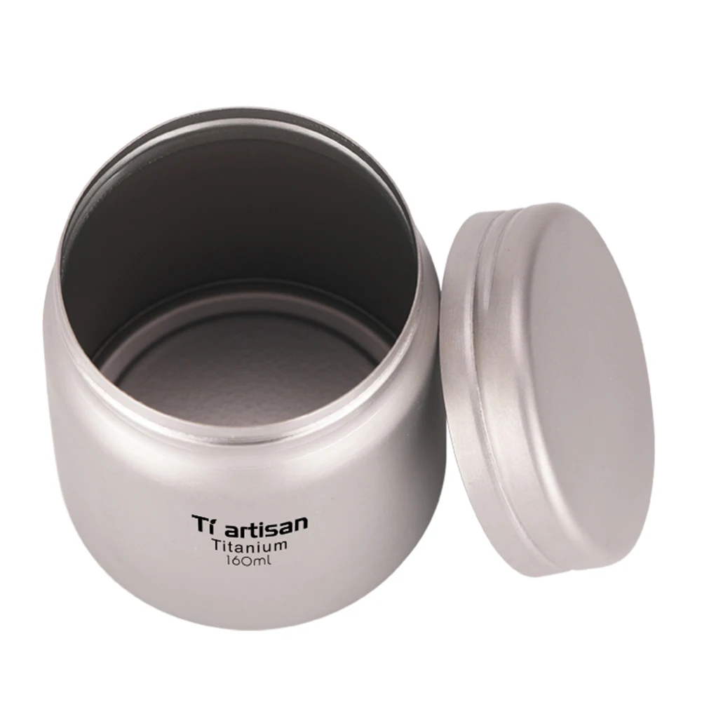 160ml Titanium Threaded Storage Box Sealed Canister Tea Leaves Container Tea Coffee Canister 0.55mm Thick Camping Supplies
160ml Titanium Threaded Storage Box Sealed Canister Tea Leaves Container Tea Coffee Canister 0.55mm Thick Camping Supplies