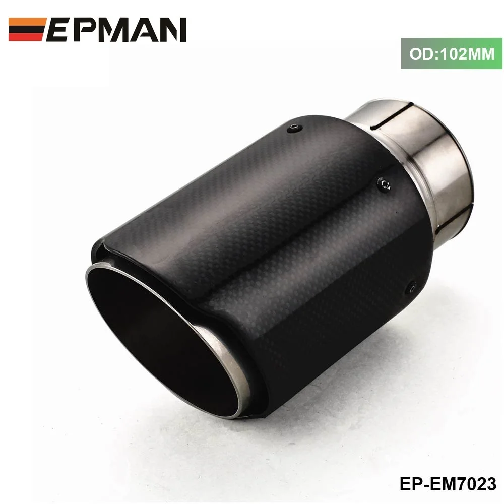 

1Pcs ID 2.5'' 63mm OD:102MM Carbon Fiber Exhaust Muffler Pipe Tip Fr Universal Auto Car EP-EM7023-102