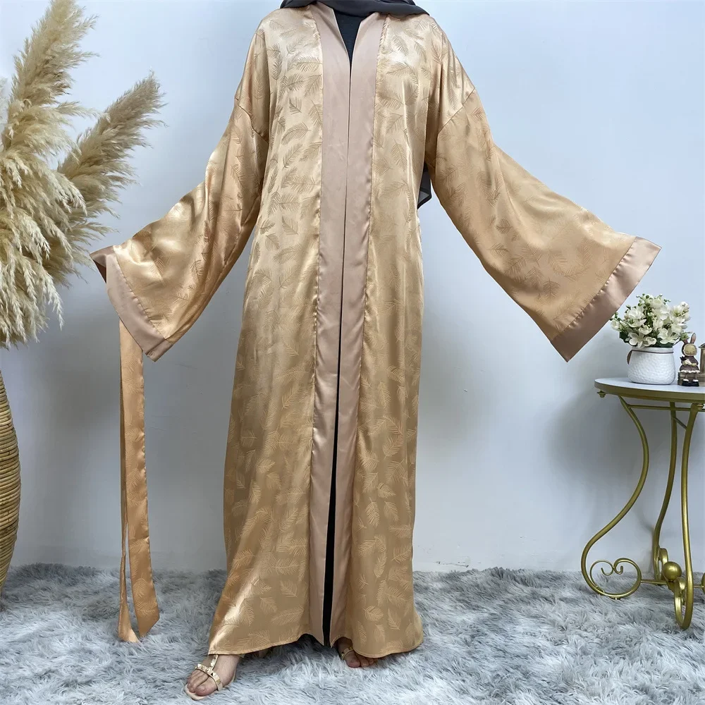 

Модная атласная абайя с принтом Дубай, кардиган, халаты, мусульманское платье, Abayas для женщин, женский халат, кафтан, марокканский, Катар, мусульманская одежда