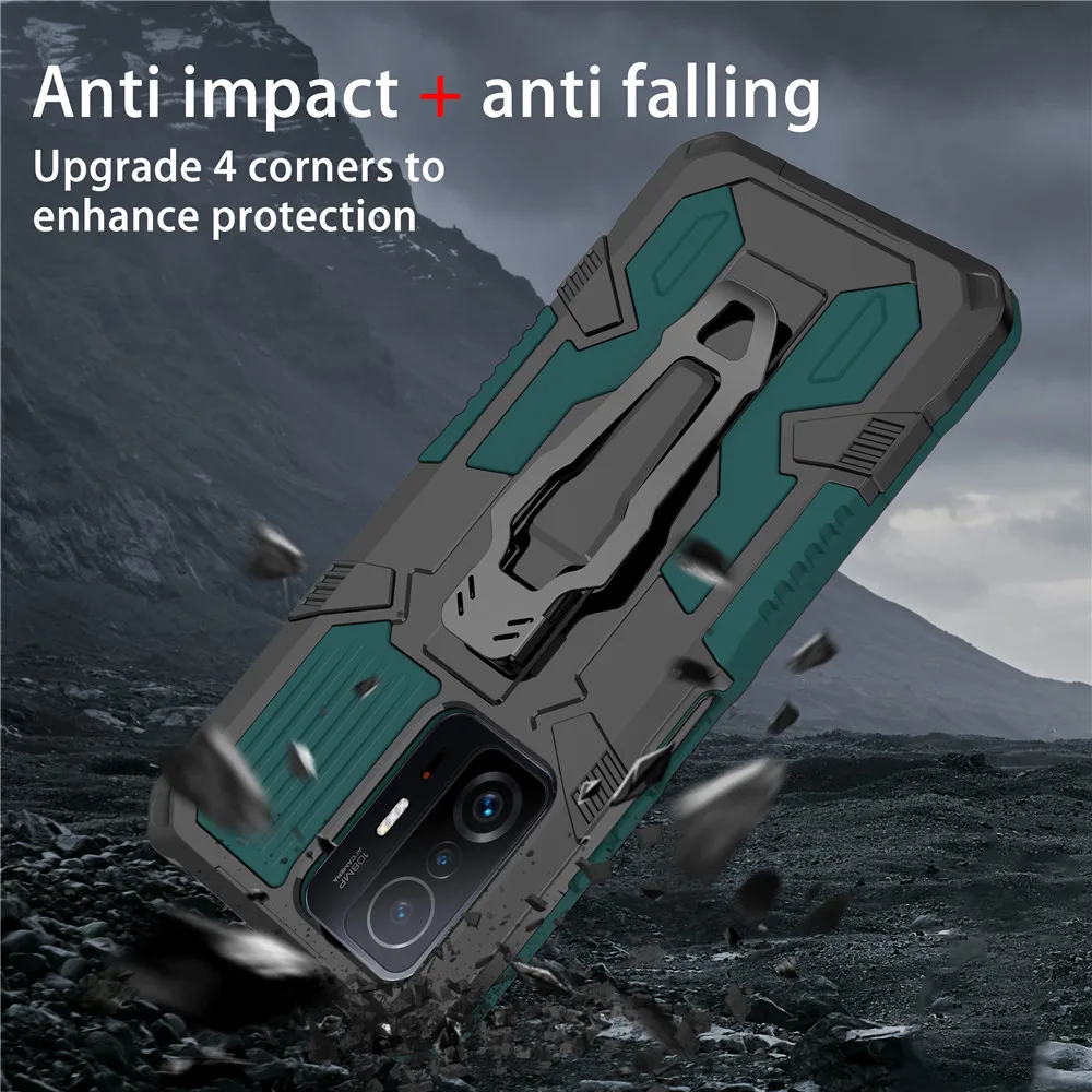 Xiaomi Mi 11T Pro Shockproof Armor Case for Xiaomi Mi 11T 11T Pro 5G 10T Silicone+PC Stand Back Clip Cover for Redmi 10 10 Prime
Xiaomi Mi 11T Pro Shockproof Armor Case for Xiaomi Mi 11T 11T Pro 5G 10T Silicone+PC Stand Back Clip Cover for Redmi 10 10 Prime