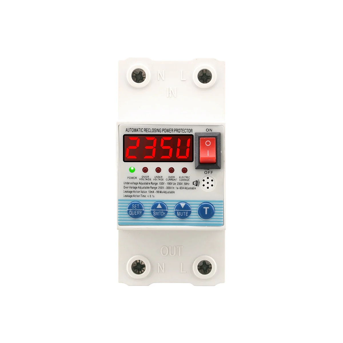 

SINOTIMER 63A Automatic Reclosing Circuit Breaker over and Under Voltage over Current Protection Protector Relay Leakage Breaker