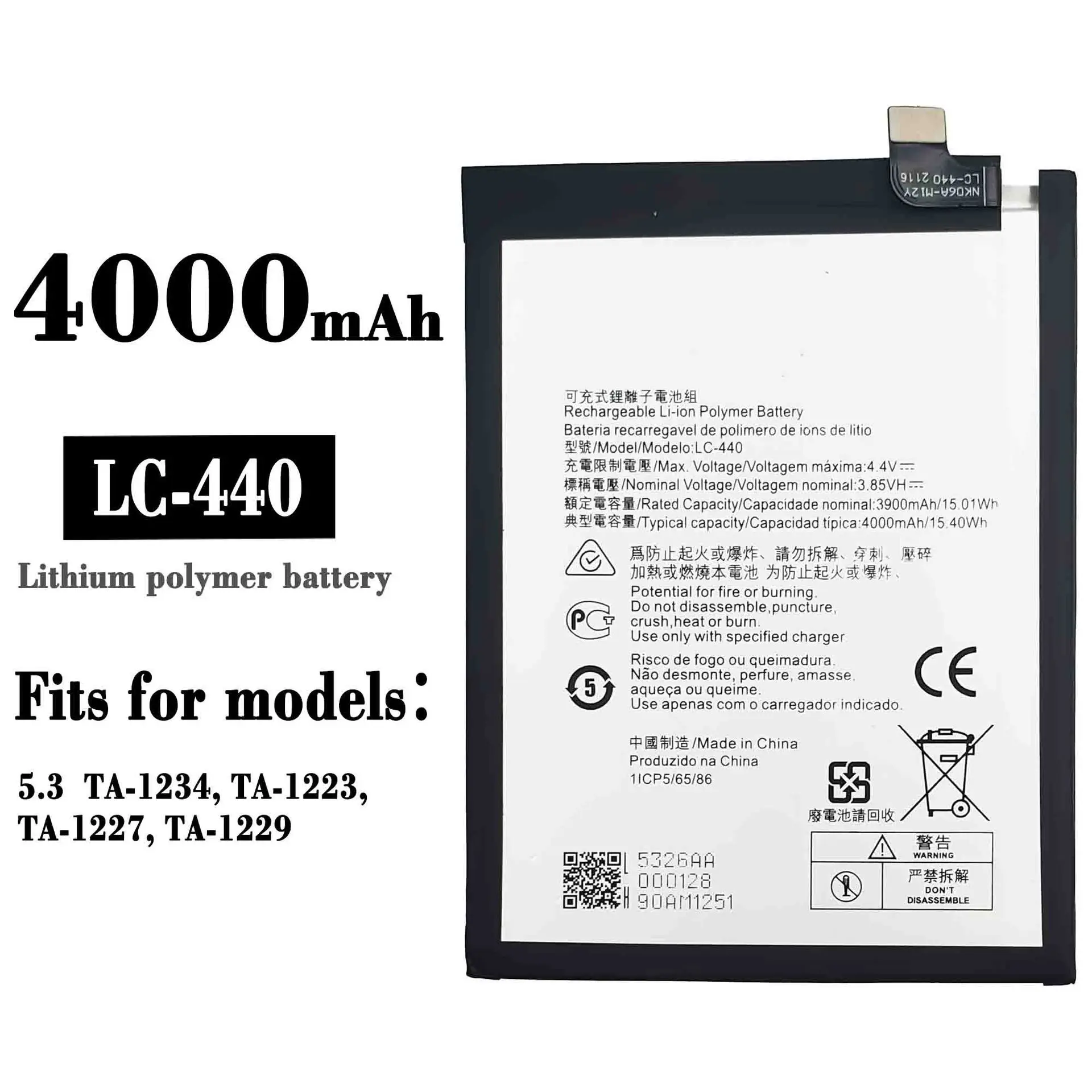 LC-440 Высококачественная сменная батарея для Nokia NK5.3 TA-1234 TA-1223-1227 4000 мАч мобильный телефон новейшие батареи
LC-440 Высококачественная сменная батарея для Nokia NK5.3 TA-1234 TA-1223-1227 4000 мАч мобильный телефон новейшие батареи