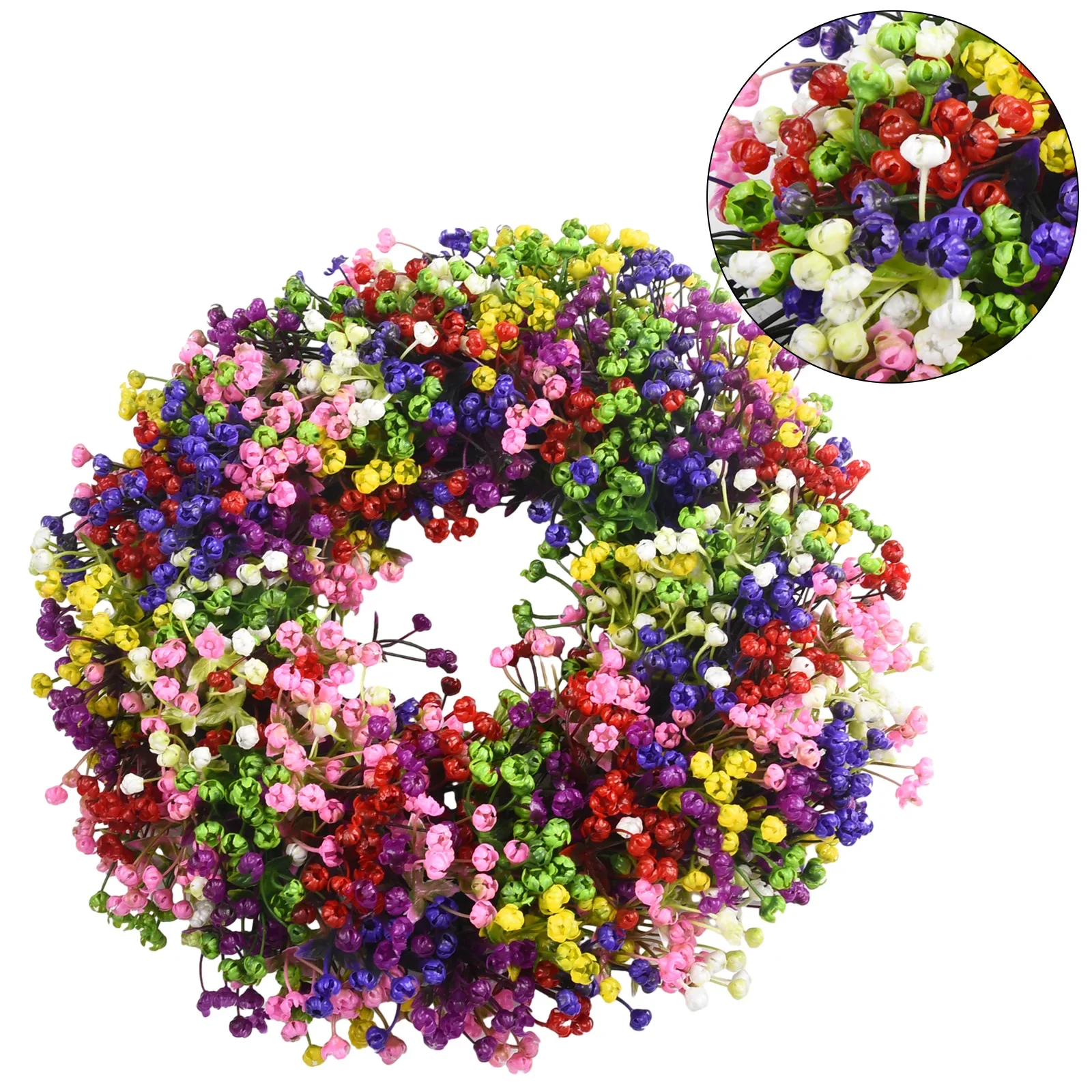 New High Quality Gypsophila Wreaths Weddings Garlands Summer 40cm/15.75inch Colorful For Front Door Holiday Home Decor Natural
New High Quality Gypsophila Wreaths Weddings Garlands Summer 40cm/15.75inch Colorful For Front Door Holiday Home Decor Natural