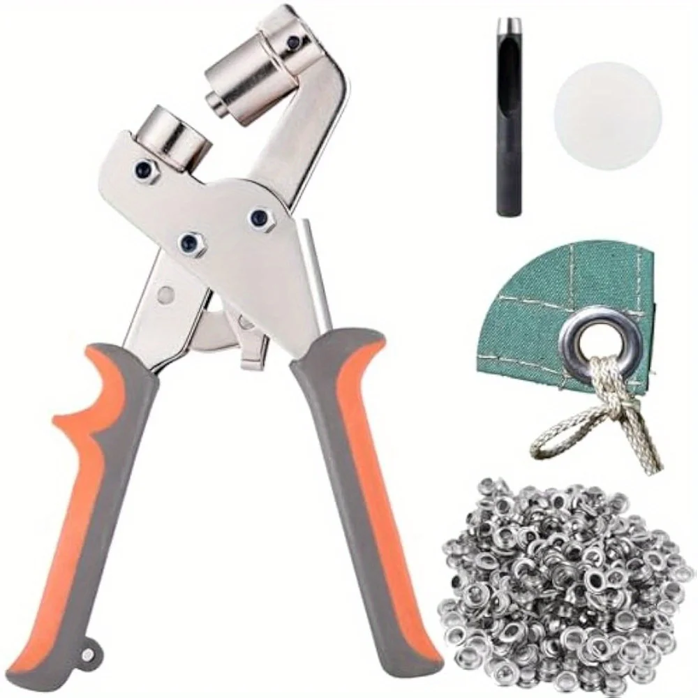 Grommet Tool Kit 3/8inch 10mm Eyelet Press Pliers 10mm Manual Handheld with 500pcs Silver Grommets
Grommet Tool Kit 3/8inch 10mm Eyelet Press Pliers 10mm Manual Handheld with 500pcs Silver Grommets