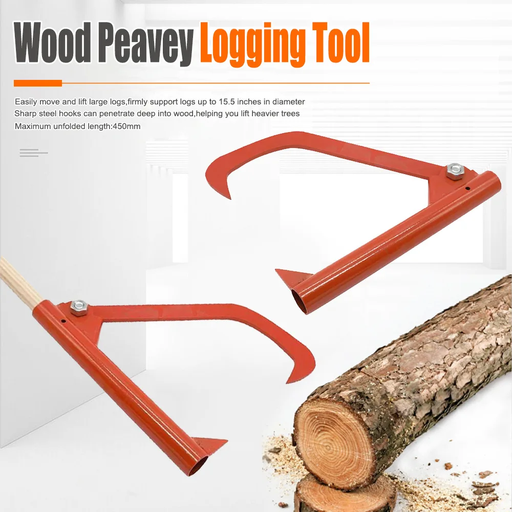 

Roller Felling Lever Garden Backyard Elevator Log Heavy-Duty Anti Rust Hook Tool Wood Peavey Logging Tool Log Roller Tool