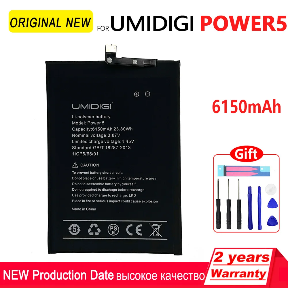 

100% Original 6150mAh Replacement Phone Battery For Umi Umidigi POWER 5 bison X10 Batteries With kits Tracking Number in Stock