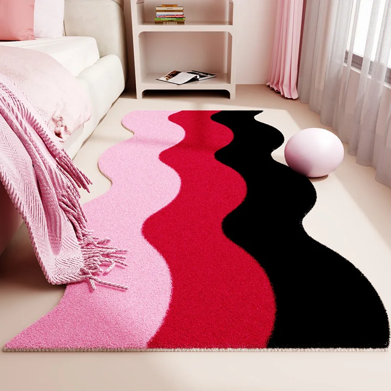 

Bedroom Carpet Household Anti-skid And Wear-resistant Foot Mats Easy To Care Imitation Cashmere Floor Mat By The Bedside Rugs
