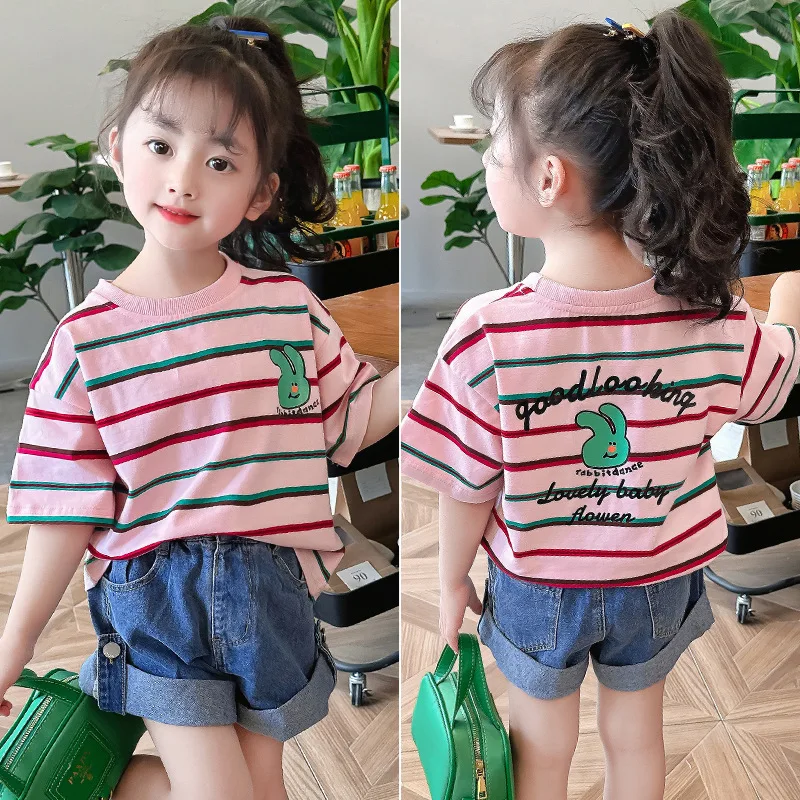2023 Korea Summer Junior Girl T-Shirt Teen Girl Tops Kids Striped Top Elementary Girl Clothes Children O-Neck Short Sleeved Top
2023 Korea Summer Junior Girl T-Shirt Teen Girl Tops Kids Striped Top Elementary Girl Clothes Children O-Neck Short Sleeved Top