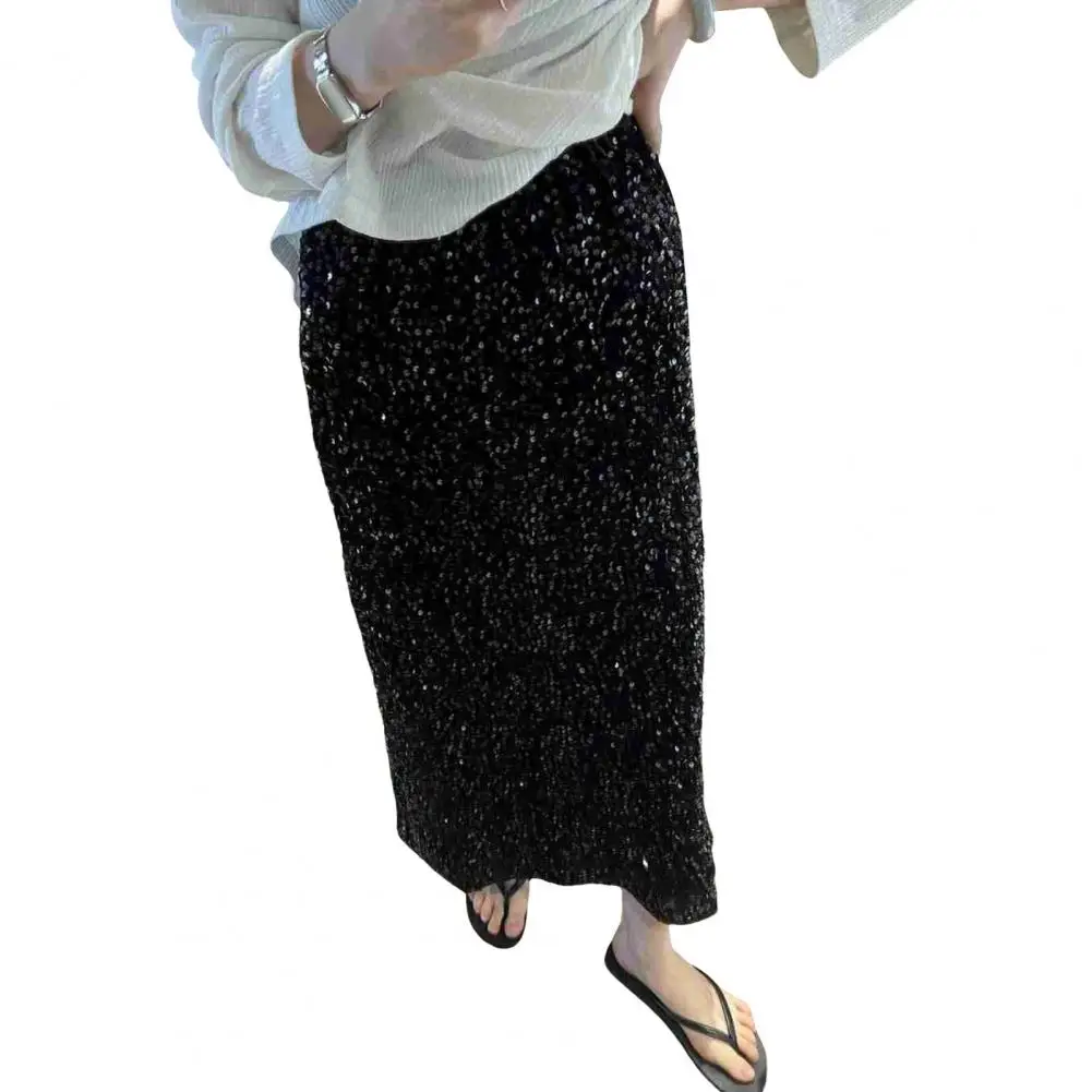 Stretch Straight Skirt Slimming Midi Skirt Sequins High Waist Midi Skirt with Back Split Design Stretchy Elastic Waist Shiny
Stretch Straight Skirt Slimming Midi Skirt Sequins High Waist Midi Skirt with Back Split Design Stretchy Elastic Waist Shiny