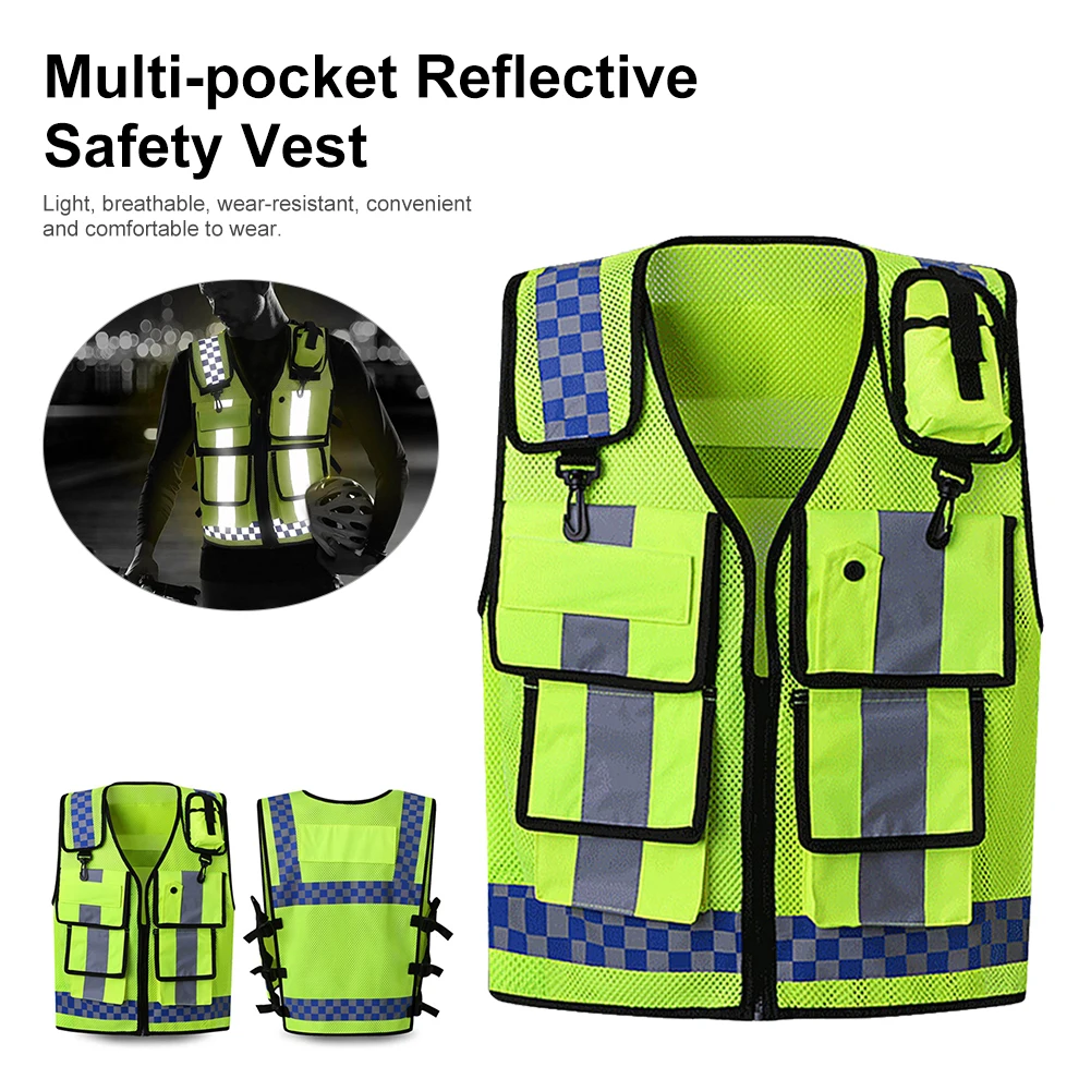 Multi-pocket Reflective Safety Vest Night Riding Safety Traffic Vest Railway Coal Miners Uniform Vest Breathable Reflective Vest
Multi-pocket Reflective Safety Vest Night Riding Safety Traffic Vest Railway Coal Miners Uniform Vest Breathable Reflective Vest
