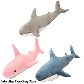 부드러운 상어 봉제 장난감, 재미있는 만화 동물 상어 돌고래 인형, 어린이 아기 생일 선물, 독서 베개, 30cm