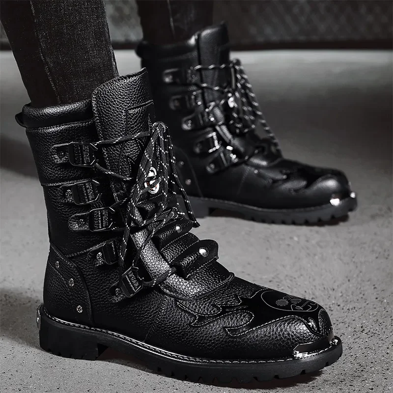 2023 New Men Boots Winter British Locomotive Leather Boots Vintage Knight Men's Boots Unisex Zapatos Mens Boots Plus Size
2023 New Men Boots Winter British Locomotive Leather Boots Vintage Knight Men's Boots Unisex Zapatos Mens Boots Plus Size