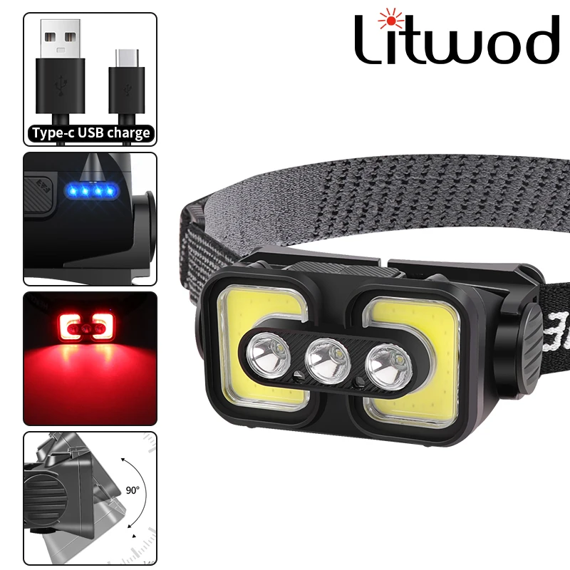 Led COB Sensor Headlamp Built in 18650 Battery Head Lamp Flashlight Headlight Running White and Red Lighting Hiking Lantern Bulb
Led COB Sensor Headlamp Built in 18650 Battery Head Lamp Flashlight Headlight Running White and Red Lighting Hiking Lantern Bulb