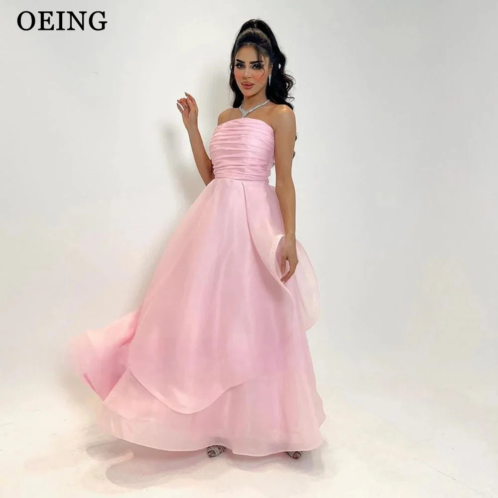 OEING Pink Women Evening Dresses Simple Strapless Pleated Dubai Arabic Prom Event Dress Formal Occasion Wedding Party Gowns
OEING Pink Women Evening Dresses Simple Strapless Pleated Dubai Arabic Prom Event Dress Formal Occasion Wedding Party Gowns