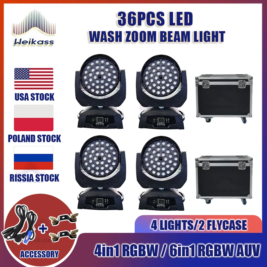 0 Tax 4pcs Lyre Zoom Wash Led 36x18w With Hardcase Led 36x12W Wash Zoom Moving Head Light 36x18W RGBWA+UV 6in1 Moving Head
0 Tax 4pcs Lyre Zoom Wash Led 36x18w With Hardcase Led 36x12W Wash Zoom Moving Head Light 36x18W RGBWA+UV 6in1 Moving Head