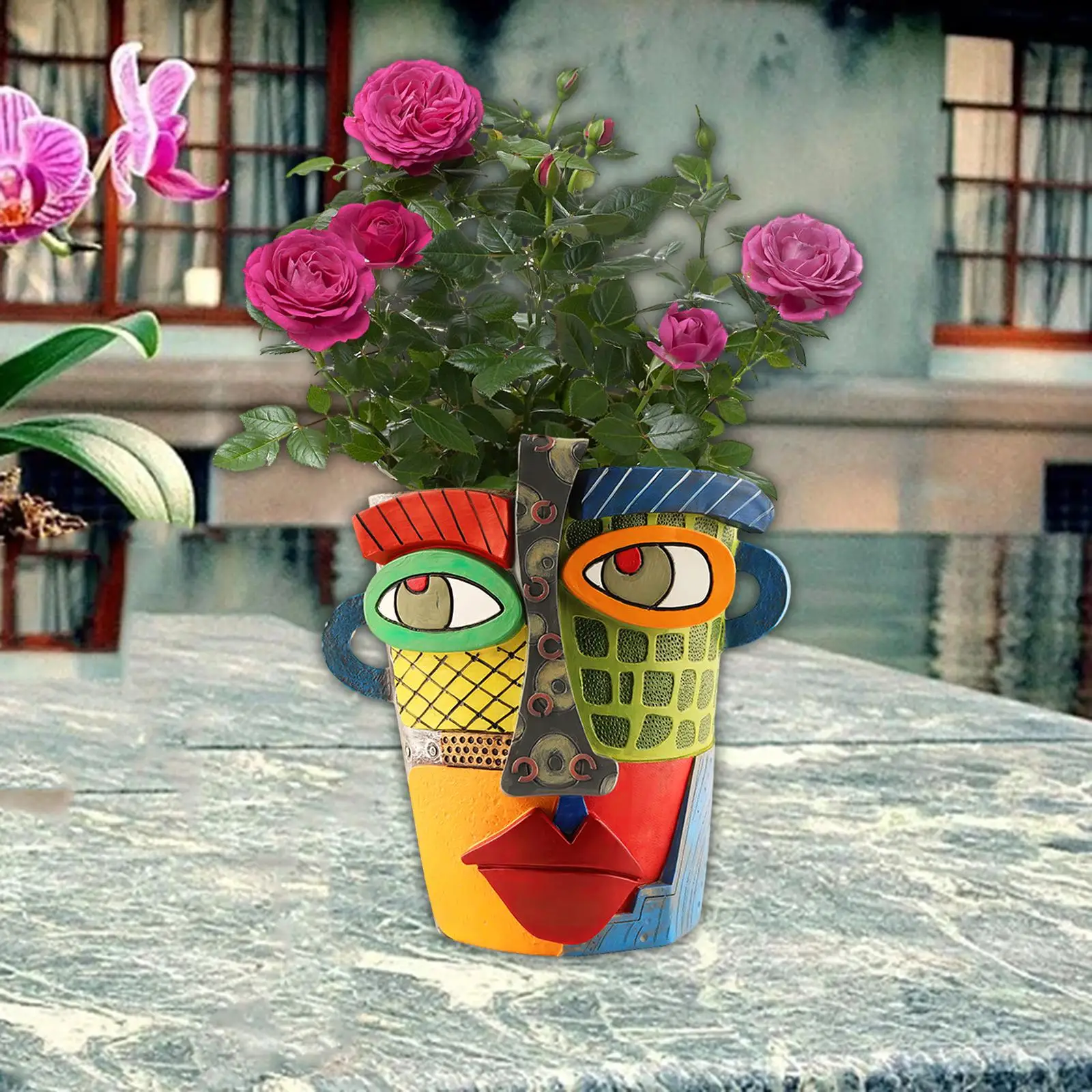 Abstract Head Planter Sculpture Statue Vase Art Vase Face Flower Pot Girl Flower Pots Plant Pots for Garden Desk Home Shelf
Abstract Head Planter Sculpture Statue Vase Art Vase Face Flower Pot Girl Flower Pots Plant Pots for Garden Desk Home Shelf