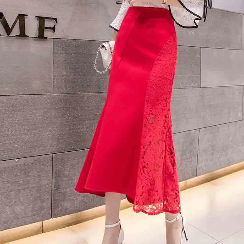 Fishtail Skirt Female 2023 Spring New All-Match Show High Waist Lace Temperament Comfortable Elegant Splicing Women's Skirt T73
Fishtail Skirt Female 2023 Spring New All-Match Show High Waist Lace Temperament Comfortable Elegant Splicing Women's Skirt T73