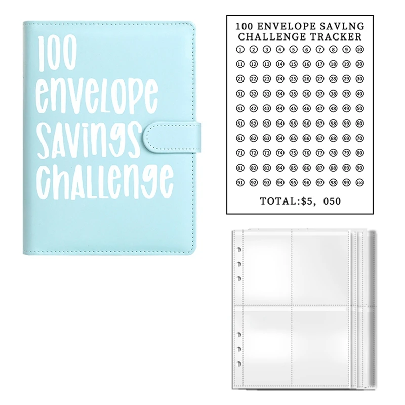 

100 конверт, набор блокнотов/папки для сбережений/свободные бумажники/Карманы для денег/конверты, цвет синий