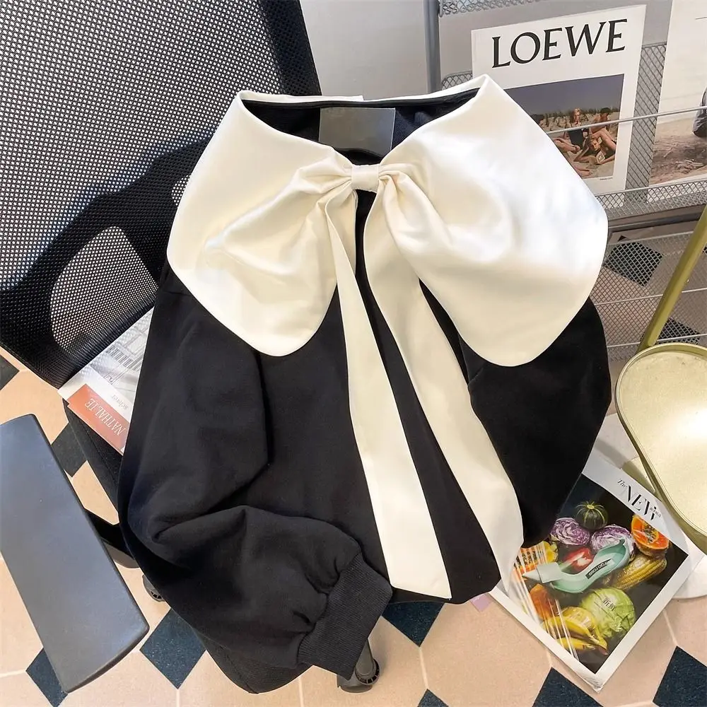 

2024 Early Autumn French Design Sense Front and Back Wearing Bow Loose Sweetheart Women's Coat streetwear women