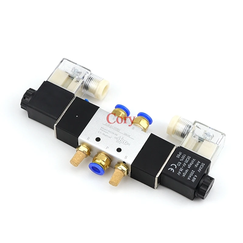 

1Pc 4V220-08 Air Pneumatic Solenoid Valve 5 way 2 Position 1/4" Aluminum Alloy Internal E 12VDC 24VDC 110VAC 220VAC 0.15-0.8Mpa