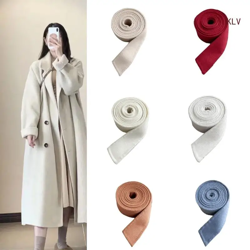 

Women Solid Brushed Coat Waist Belt Woman Long Enough Elastic Decorate Accessory Woolen Coat Waist Belt Multiple Color