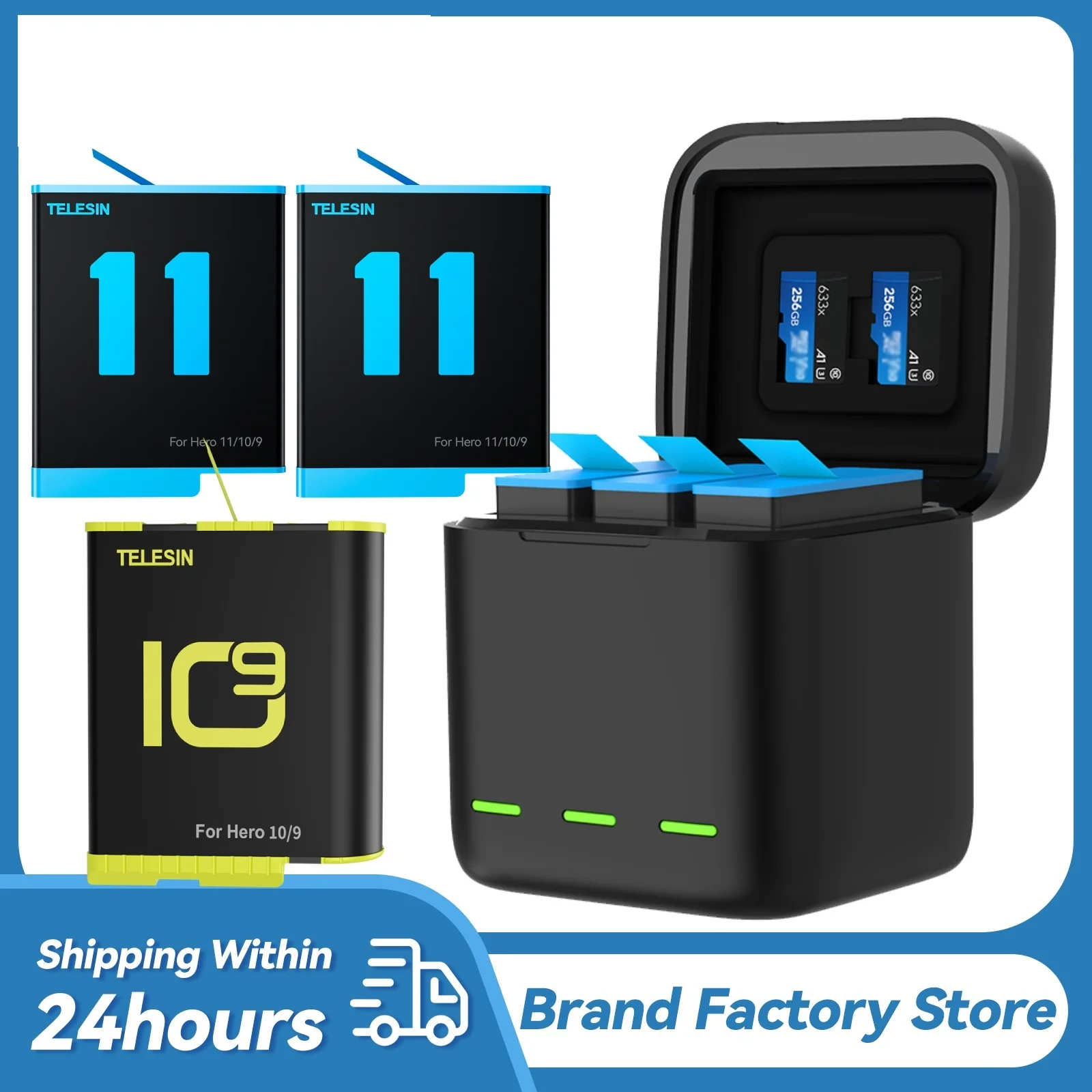 

New 1750mAh Battery Charger For GoPro 11 Hero 11 GoPro 10 9 with Storage Fast Charging Charger Action Camera Accessories