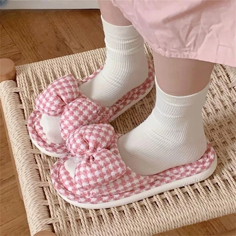 Yasuk All Season Women's Casual Simple Indoor Outside Home Slippers Non-Slip Retro Plaid Bow Versatile Cotton Linen Sweet Girl
Yasuk All Season Women's Casual Simple Indoor Outside Home Slippers Non-Slip Retro Plaid Bow Versatile Cotton Linen Sweet Girl