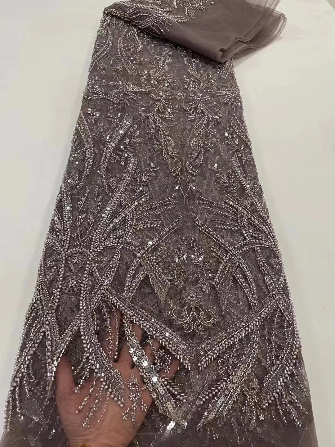 French Luxurious Sequence Sequins And Perals Lace Fabric Nigeria Heavy Handmade Beaded EmbroideryTulle Fabric For Wedding Dress
French Luxurious Sequence Sequins And Perals Lace Fabric Nigeria Heavy Handmade Beaded EmbroideryTulle Fabric For Wedding Dress