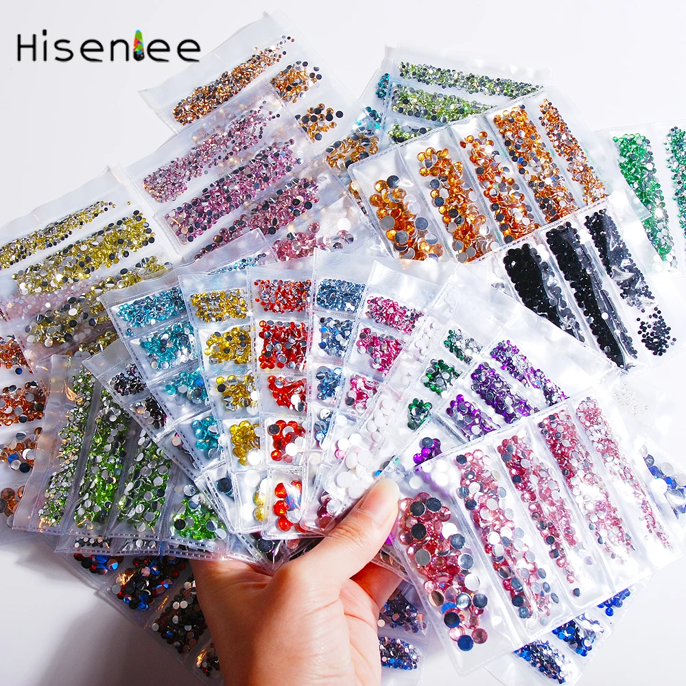 

2mm/3mm/4mm/5mm/6mm FlatBack Pixie Glitters Rhinestones 29 Colors 3D Resin Non Hot Fix Colorful Gems For Nail Art Decorations