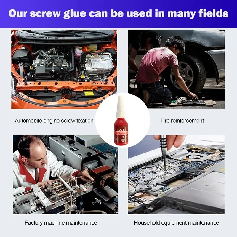 Thread Locking Glue Red Locking Glue 271 High Strength Threadlocker 271 10ml Bottle Permanent Metal Sealing Adhesive
Thread Locking Glue Red Locking Glue 271 High Strength Threadlocker 271 10ml Bottle Permanent Metal Sealing Adhesive