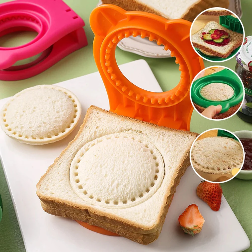 

Sandwiches Cutter & Sealer Mold Round Breakfast Making Cutting Tool Sandwich Bread Toast Baking Molds For DIY Kids Lunchbox