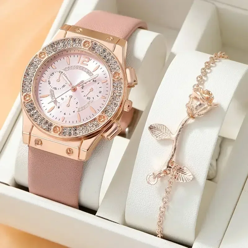 Watches Set Luxury Rhinestone Women Fashion Elegant Wristwatch Quartz Watch For Girl Ladies Clock Relogio Feminino
Watches Set Luxury Rhinestone Women Fashion Elegant Wristwatch Quartz Watch For Girl Ladies Clock Relogio Feminino