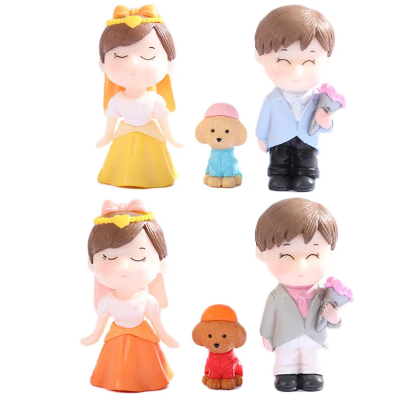 

10PCS Mini Cute Figurines Couple Lover Miniature Wedding Miniature Landscape Ornaments Fairy Garden Bonsai DollHouse Decorations