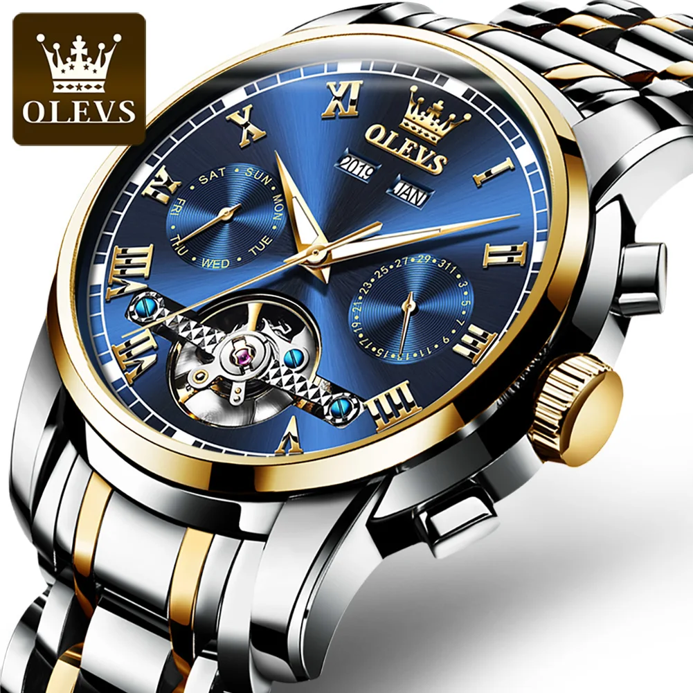 OLEVS Men's Watches Top Brand Luxury Original Waterproof Machinery Watch for Man Skeleton Style Luminous Calendar Wristwatch
OLEVS Men's Watches Top Brand Luxury Original Waterproof Machinery Watch for Man Skeleton Style Luminous Calendar Wristwatch