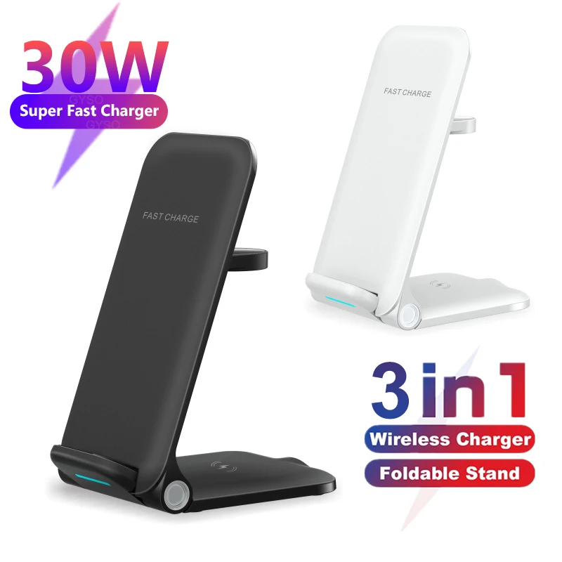 30W Wireless Charger Stand for iPhone 14 13 12 11 8 XS Apple Watch 3 In 1 Fast Charging Dock Station for Airpods Pro IWatch 7
30W Wireless Charger Stand for iPhone 14 13 12 11 8 XS Apple Watch 3 In 1 Fast Charging Dock Station for Airpods Pro IWatch 7