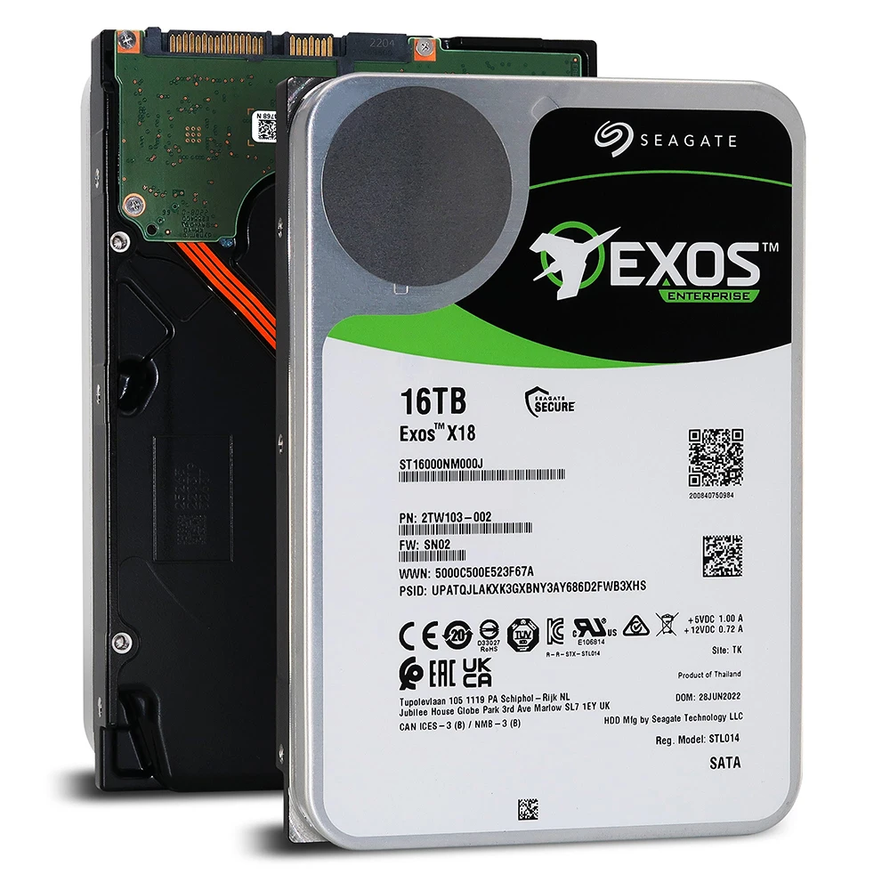Exos X18 16TB Enterprise SATA HDD 6Gb/s 512e/4Kn 7200 RPM 256MB Cache 3.5" Internal Hard Drive HDD ST16000NM000J
Exos X18 16TB Enterprise SATA HDD 6Gb/s 512e/4Kn 7200 RPM 256MB Cache 3.5" Internal Hard Drive HDD ST16000NM000J