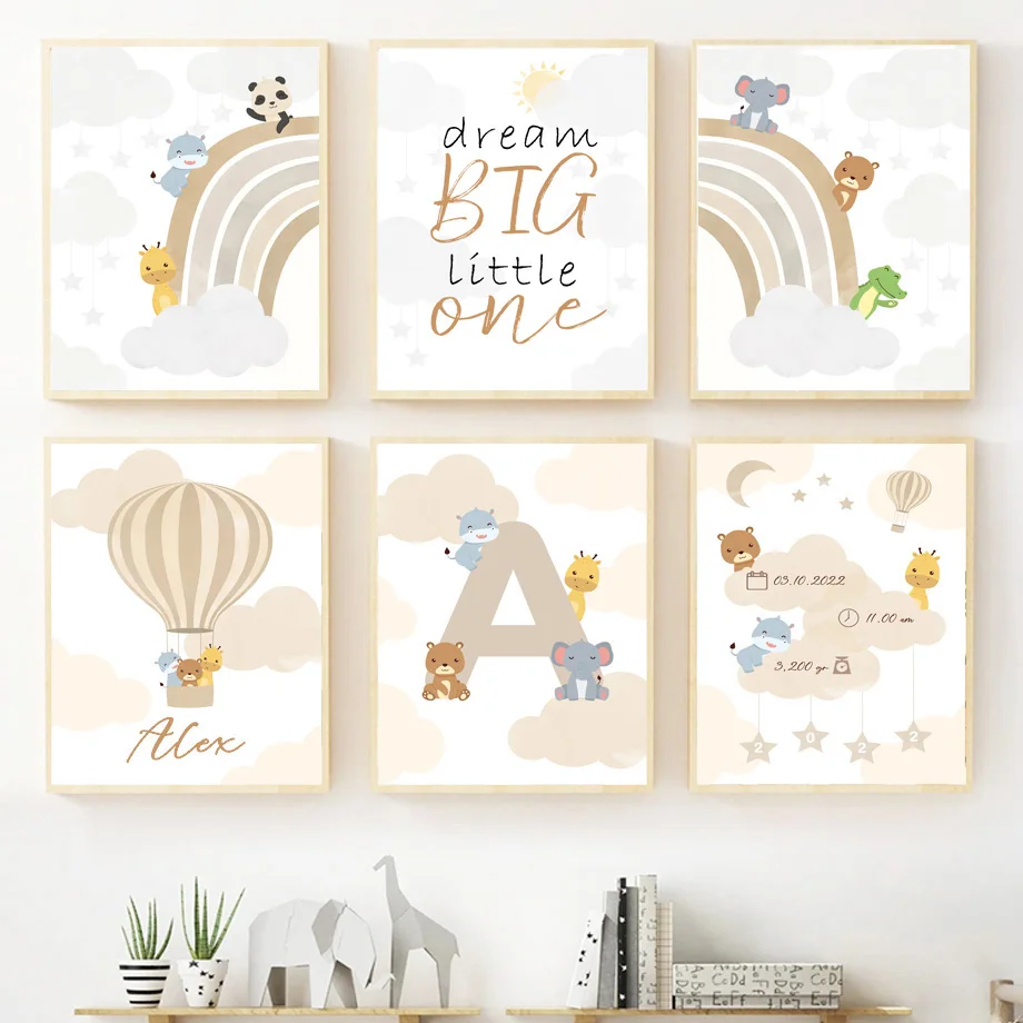 Custom Name Wall Poster, Rainbow Art Prints, Elephant Canvas Painting, Nursery Posters, Nordic Wall Pictures, Baby Room Decorati
Custom Name Wall Poster, Rainbow Art Prints, Elephant Canvas Painting, Nursery Posters, Nordic Wall Pictures, Baby Room Decorati