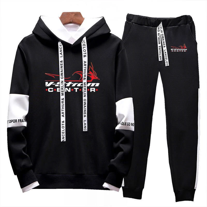 

Motorcycle Vstrom 650 V Strom 2023 Men's New Printed Tracksuit Hooded Sweatshirt Hip Hop Joggers Pullover Hoodies +Trouser Suits