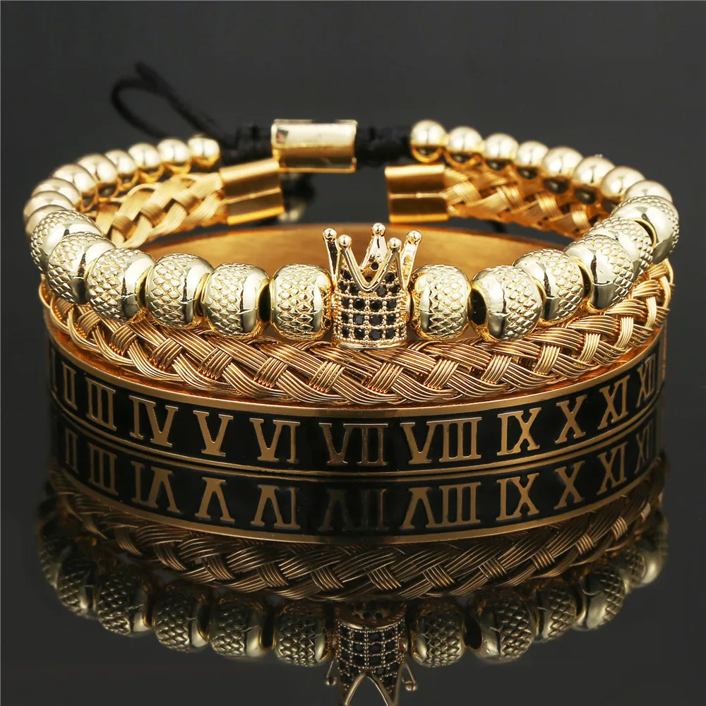 SNQP Men's Bracelet Crown Fashion Luxury Roman Stainless Steel Crown Braided Bracelet Set Unisex Adjustable Jewelry Accessories
SNQP Men's Bracelet Crown Fashion Luxury Roman Stainless Steel Crown Braided Bracelet Set Unisex Adjustable Jewelry Accessories