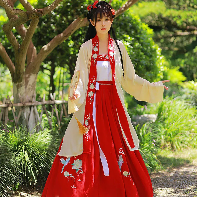 Woman Han Dynasty Princess Outfit Floral Embroidery Ancient Chinese Traditional Hanfu Cosplay Folk Dance Performance Costume
Woman Han Dynasty Princess Outfit Floral Embroidery Ancient Chinese Traditional Hanfu Cosplay Folk Dance Performance Costume