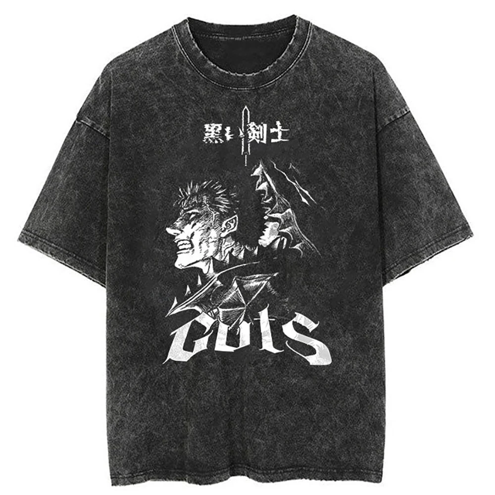 Hip Hop Streetwear Men Black Tshirt Washed Vintage Berserk Anime Graphic T-Shirt 2023 New Summer Short Sleeve Cotton T Shirt
Hip Hop Streetwear Men Black Tshirt Washed Vintage Berserk Anime Graphic T-Shirt 2023 New Summer Short Sleeve Cotton T Shirt