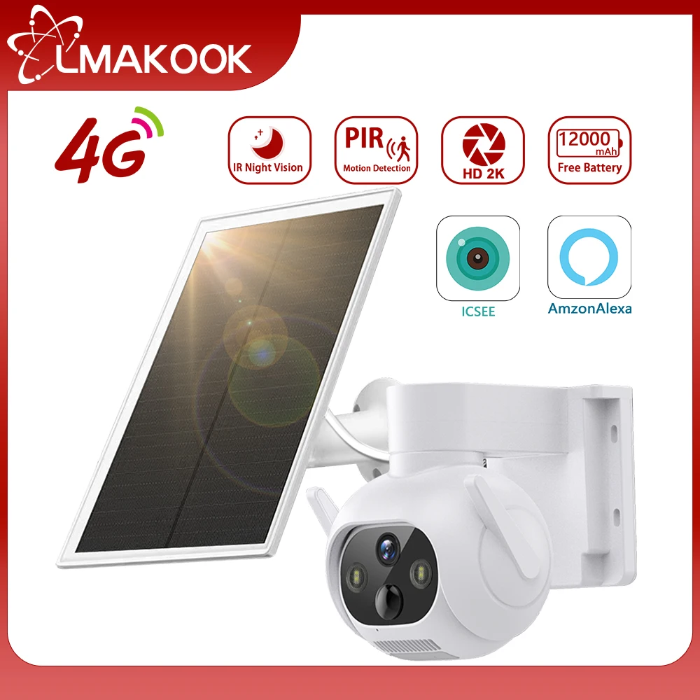 LMAKOOK 5MP 4G Solar Camera Built-In Battery PIR Motion Detection Outdoor WIFI Security Surveillance PTZ IP Camera iCsee PRO
LMAKOOK 5MP 4G Solar Camera Built-In Battery PIR Motion Detection Outdoor WIFI Security Surveillance PTZ IP Camera iCsee PRO