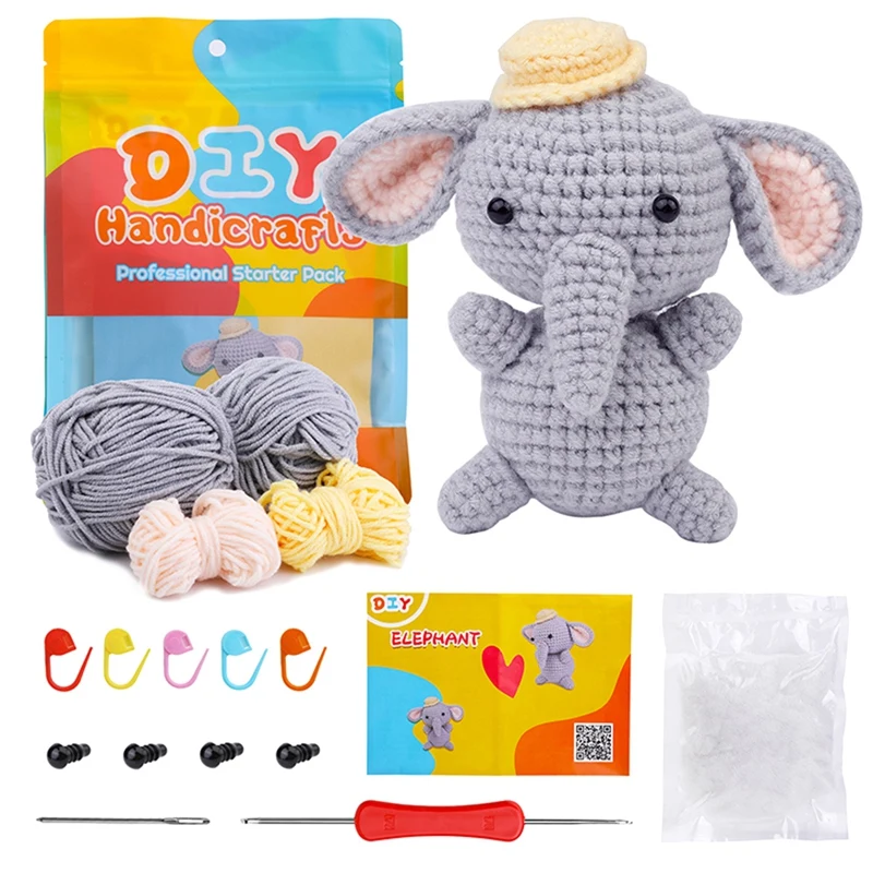 DIY Elephant Crochet Kit With Knitting Yarn Needles Plush Doll Easy Easy Install Easy To Use
DIY Elephant Crochet Kit With Knitting Yarn Needles Plush Doll Easy Easy Install Easy To Use